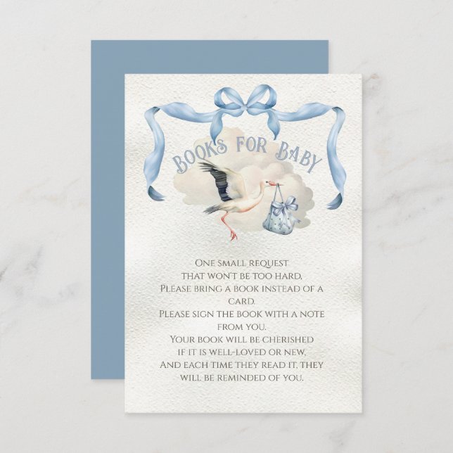 Convite Livros de Arco de Fita de Chá de fraldas de Tempes (Frente/Verso)