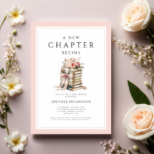 Convite Livros de Arco-íris Rosa Um Novo Capítulo Começa C