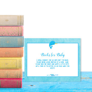 Convite Livros de Baleia Azul para Chá de Bebê