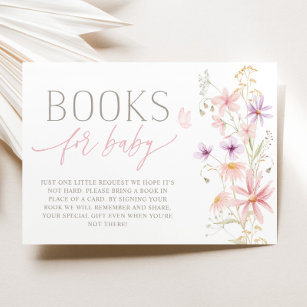 Convite Livros de Chá de fraldas de flor selvagem para car