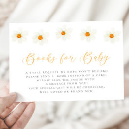 Convite Livros de Chá de fraldas de margarida neutra para 