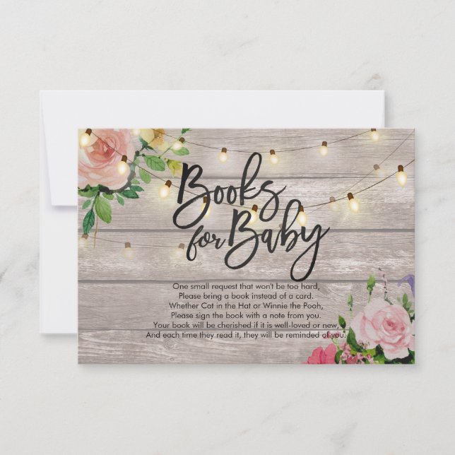 Convite Livros de chá de fraldas para Bebê / Traga um livr (Frente)
