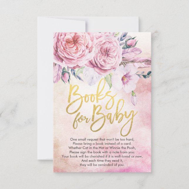 Convite Livros de chá de fraldas para Bebê / Traga um livr (Frente)