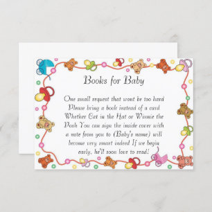 Convite Livros De Chás de fraldas De Elementos Para Bebês