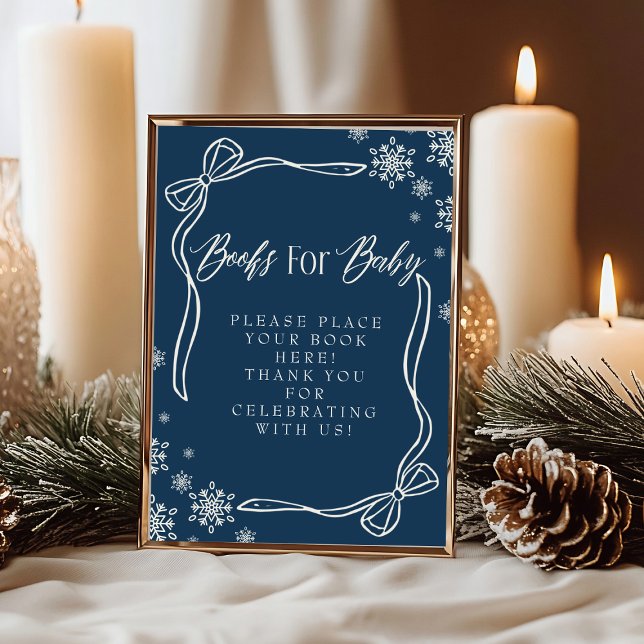 Convite Livros de Inverno Coquette para Bebê (Winter Coquette Books for Baby Sign)