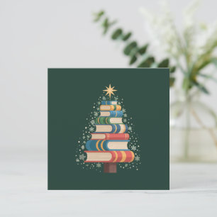 Convite Livros de Natal Professor Árvore Xmas Leitura Féri
