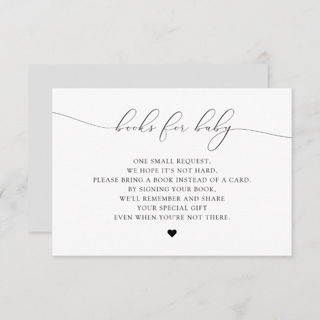 Convite Livros de Script Elegante ASHER para Placa de Chá  (Frente/Verso)