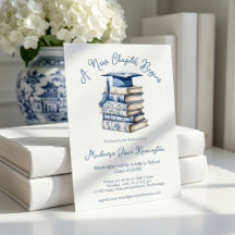 Livros de Toile Azul e Branco Novo Capítulo Gradua