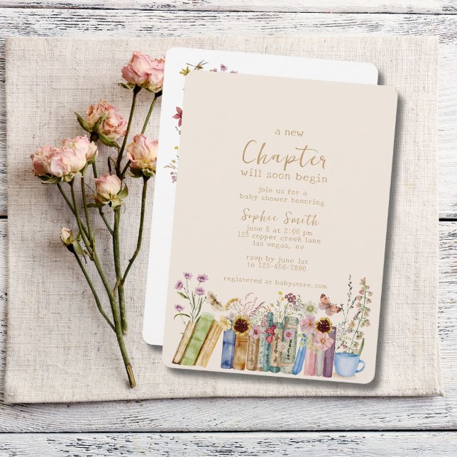 Convite Livros e Brunch Um Novo Chá de fraldas De Capítulo (Criador carregado)