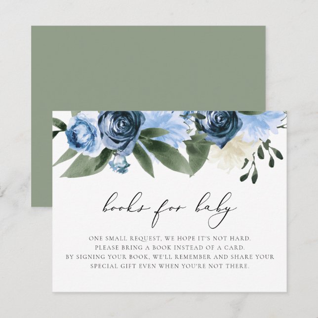 Convite Livros Florais de Marinho Azul MILENA Dusty para C (Frente/Verso)