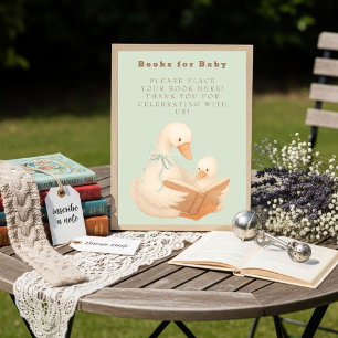 Convite Livros Green A Silly Goose para Bebês Sinalizarem