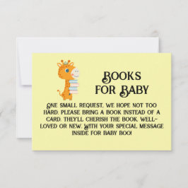 Convite Livros para a girafa de bebê que guarda livros