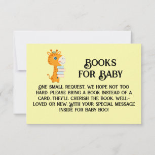 Convite Livros para a girafa de bebê que guarda livros