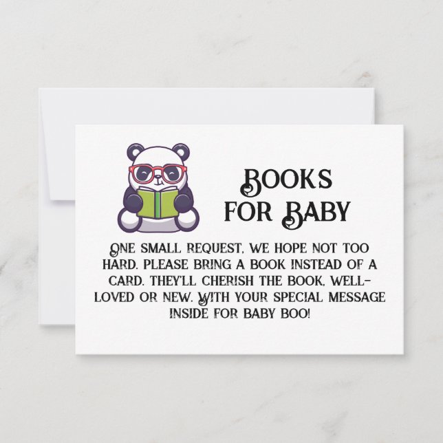 Convite Livros para Ler Óculos de Bebê PANDA (Frente)