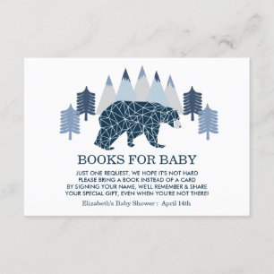 Convite Livros para o Baby Boy Bear Bear Insert Card