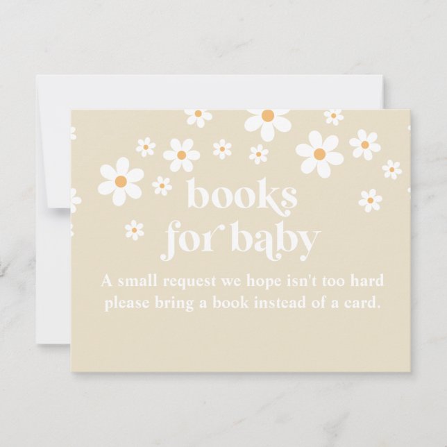 Convite Livros Retro Daisy para bebês margaridas (Frente)