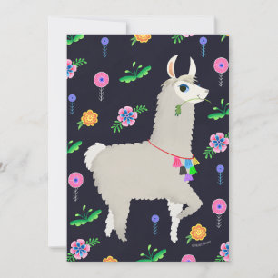 Convite Llama com Flores, Vazio DIY