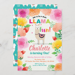 Convite Llama divertiu-se no primeiro primeiro aniversario