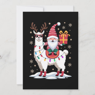 Convite Llama do Natal Gnomo Papai Noel Luzes Rena Xmas