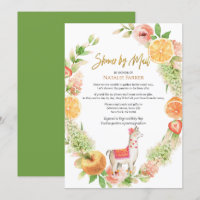 Llama Mama Floral Greenery Chá de fraldas por Mail