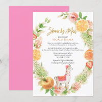 Llama Mama Floral Greenery Chá de fraldas por Mail
