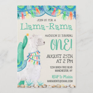 Convite Llama-Rama Aniversário