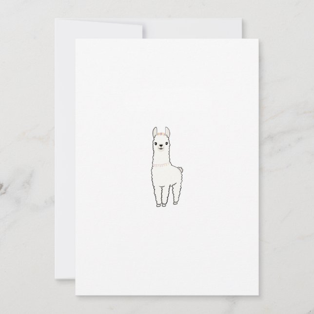 Convite Llama temática fofa  (Frente)