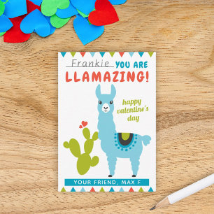 Convite Llamazing Llama Azul Meninos Sala de Aula no Dia d