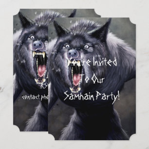 Convite lobisomem assustador