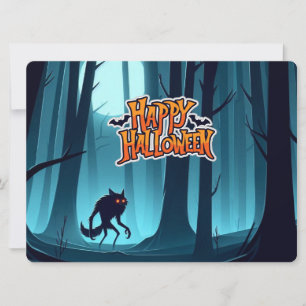 Convite Lobisomem e abóboras do Halloween