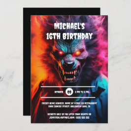 Convite Lobisomem, homem do lobisomem, adultos do festival