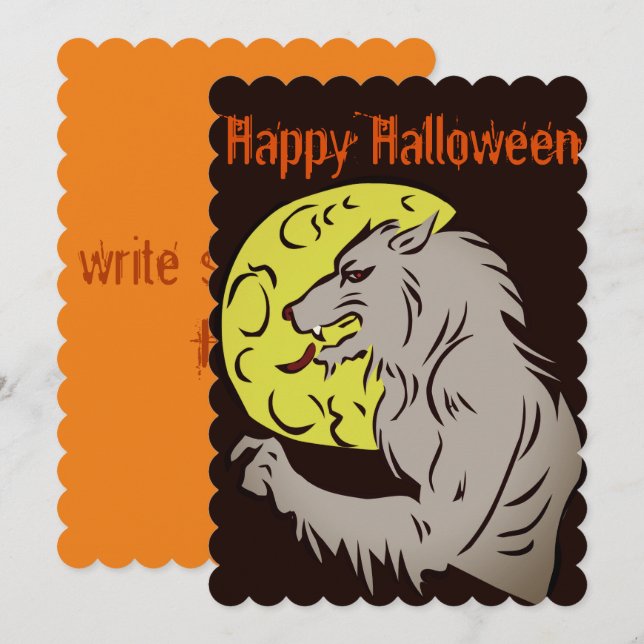 Convite Lobisomem na lua cheia (Frente/Verso)