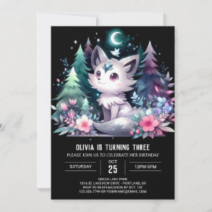 Convite Lobo Adorável Minimalista - Aniversário