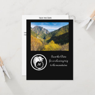 Convite Lobo Branco da Neve Silhouette Laurel Monograma Fo