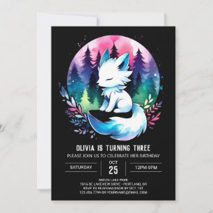 Convite Lobo Imprimível Minimalista - Aniversário