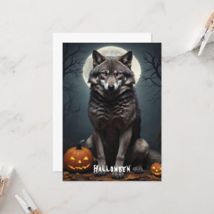 Convite Lobo Misterioso com Arte de Halloween de Pumpkin