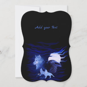 Convite Lobos e Raven com lua de cheio