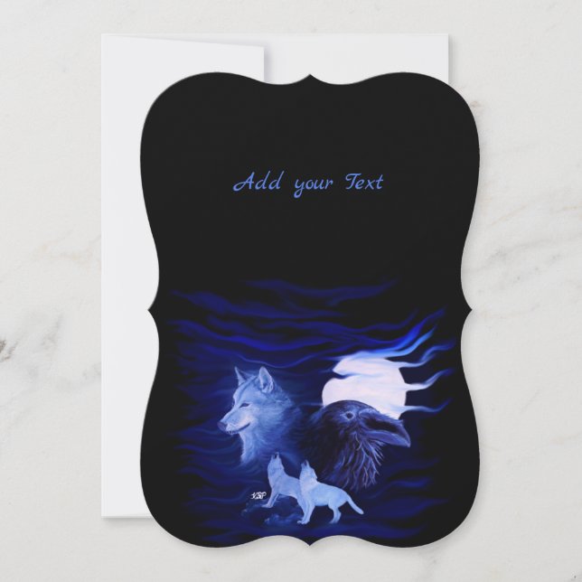 Convite Lobos e Raven com lua de cheio (Frente)