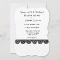 Locação Preta no Casamento Personalizado Branco