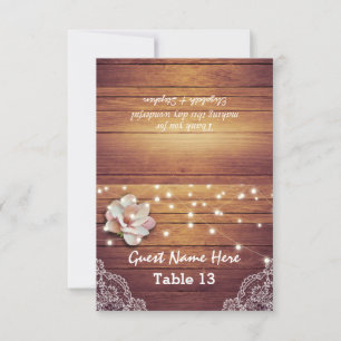 Convite Local de Casamento Número da Tabela Floral Luz Lar