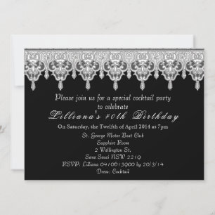 Convite local preto de casamento