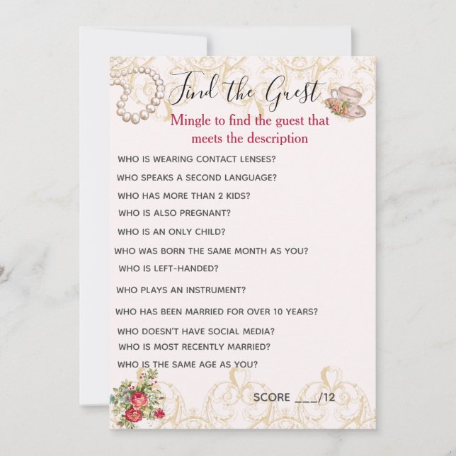 Convite Localizar o Convidado (Frente)