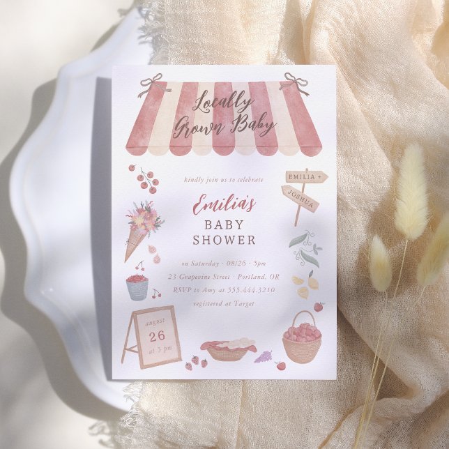 Convite Locally Grown Baby Farmer's Market Baby Shower (Criador carregado)