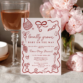 Convite Locally Grown Baby Shower Red Farmer’s Market