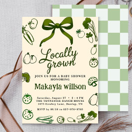 Convite Locally Grown Rustic Hand-Drawn Baby Shower