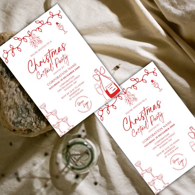 Convite LOGO Doodle Corporation Christmas Coctail Party (Criador carregado)