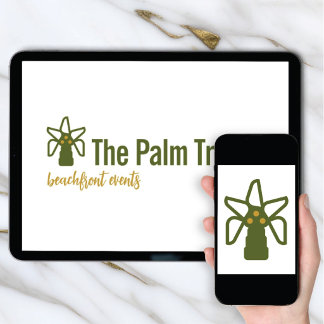 Convite Logo Download Coconut Palm Tree Tropical Brand