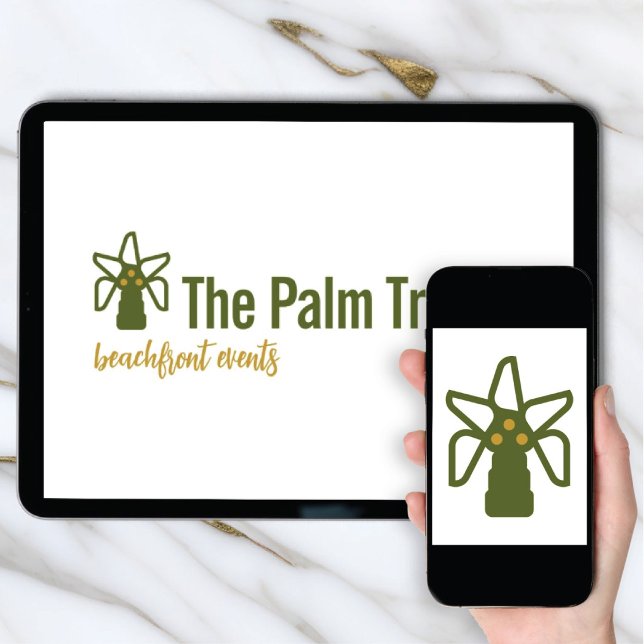 Convite Logo Download Coconut Palm Tree Tropical Brand (Criador carregado)