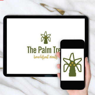 Convite Logo Download Coconut Palm Tree Tropical Brand