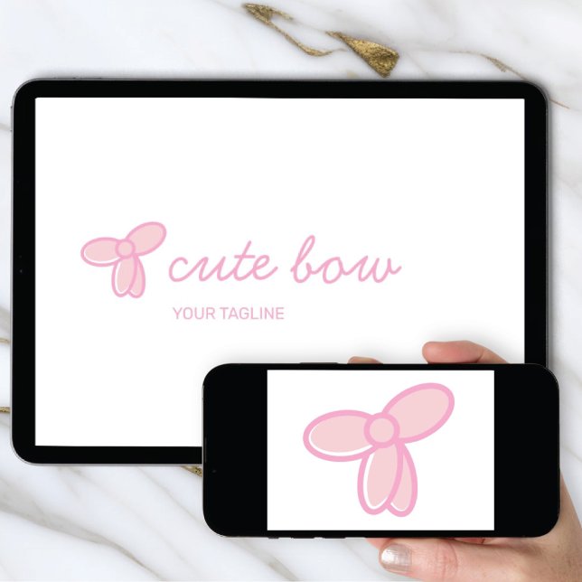 Convite Logo Download Cute Bow | Boutique & Beauty Icon (Criador carregado)